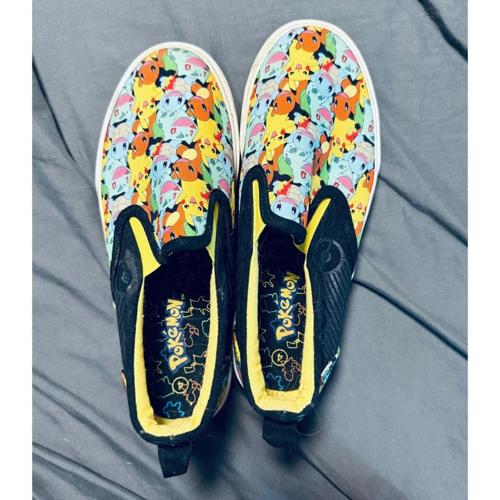 Ground Up‎ Size 4 Youth Kids Pokémon Slip On Canvas Sneakers Shoes Pikachu
